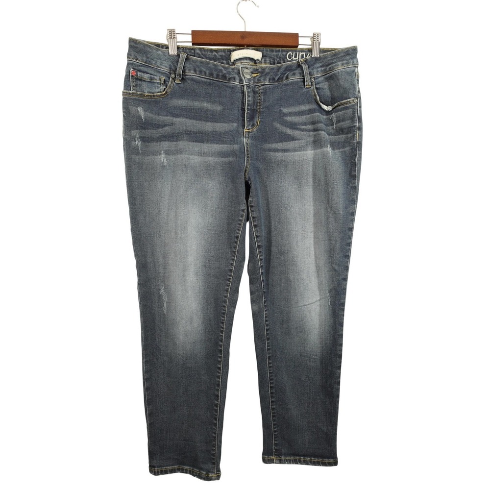 Slink‎ Jeans Womens 16 Blue Medium Wash High Rise Curvy Straight Denim Pants